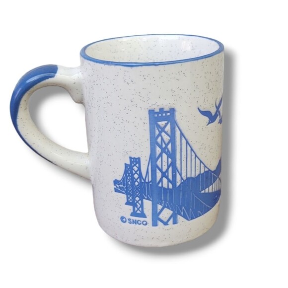 Vintage San Francisco Souvenir Mug Speckled Stoneware 80s Golden Gate Bridge - Picture 5 of 10
